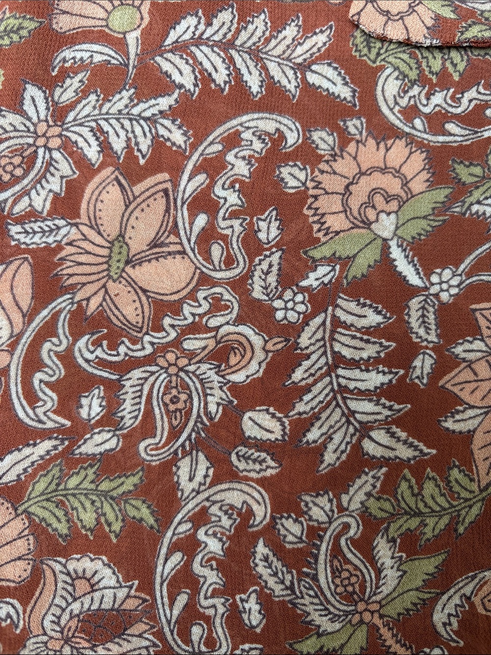ANTHROPOLOGIE | Light Brown Luca Mini Floral Paisley Boho‎ Wrap Skirt | Size S - Picture 5 of 8